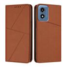 For Motorola Moto G Play 2024 Strong Magnetic Frosted Flip Leather Phone Case(Coffee Color) - 1