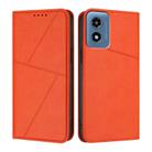 For Motorola Moto G Play 2024 Strong Magnetic Frosted Flip Leather Phone Case(Orange) - 1