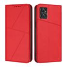 For Motorola Moto G Power 2023 Strong Magnetic Frosted Flip Leather Phone Case(Red) - 1