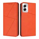 For Motorola Moto G Power 2024 Strong Magnetic Frosted Flip Leather Phone Case(Orange) - 1