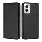For Motorola Moto G Power 2024 Strong Magnetic Frosted Flip Leather Phone Case(Black) - 1