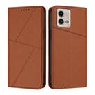 For Motorola Moto G Stylus 5G 2023 Strong Magnetic Frosted Flip Leather Phone Case(Coffee Color) - 1