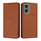 For Motorola Moto G Stylus 5G 2024 Strong Magnetic Frosted Flip Leather Phone Case(Coffee Color) - 1