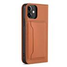 For iPhone 12 mini Strong Magnetism Shockproof Horizontal Flip Liquid Feel Leather Case with Holder & Card Slots & Wallet(Brown) - 3