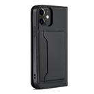 For iPhone 12 mini Strong Magnetism Shockproof Horizontal Flip Liquid Feel Leather Case with Holder & Card Slots & Wallet(Black) - 3
