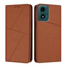 For Motorola Moto G04 / G04s / E14 Global Strong Magnetic Frosted Flip Leather Phone Case(Coffee Color) - 1