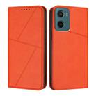 For Motorola Moto G05 / Moto E15 Strong Magnetic Frosted Flip Leather Phone Case(Orange) - 1