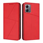 For Motorola Moto G14 / G54 EU / Brazil Strong Magnetic Frosted Flip Leather Phone Case(Red) - 1