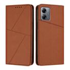 For Motorola Moto G14 / G54 EU / Brazil Strong Magnetic Frosted Flip Leather Phone Case(Coffee Color) - 1