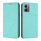For Motorola Moto G14 / G54 EU / Brazil Strong Magnetic Frosted Flip Leather Phone Case(Light Blue) - 1