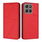 For Motorola Moto G15 / G15 Power Strong Magnetic Frosted Flip Leather Phone Case(Red) - 1