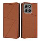 For Motorola Moto G15 / G15 Power Strong Magnetic Frosted Flip Leather Phone Case(Coffee Color) - 1