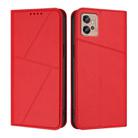 For Motorola Moto G32 Strong Magnetic Frosted Flip Leather Phone Case(Red) - 1