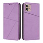 For Motorola Moto G32 Strong Magnetic Frosted Flip Leather Phone Case(Light Purple) - 1