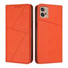 For Motorola Moto G32 Strong Magnetic Frosted Flip Leather Phone Case(Orange) - 1