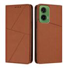 For Motorola Moto G35 Strong Magnetic Frosted Flip Leather Phone Case(Coffee Color) - 1