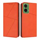 For Motorola Moto G35 Strong Magnetic Frosted Flip Leather Phone Case(Orange) - 1