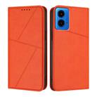 For Motorola Moto G45 5G / G34 Strong Magnetic Frosted Flip Leather Phone Case(Orange) - 1