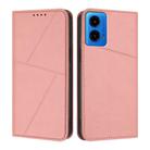For Motorola Moto G45 5G / G34 Strong Magnetic Frosted Flip Leather Phone Case(Pink) - 1