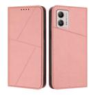 For Motorola Moto G53 / G53j / G53y / G13 Strong Magnetic Frosted Flip Leather Phone Case(Pink) - 1