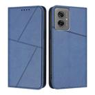 For Motorola Moto G55 Strong Magnetic Frosted Flip Leather Phone Case(Royal Blue) - 1