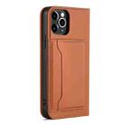 For iPhone 12 / 12 Pro Strong Magnetism Shockproof Horizontal Flip Liquid Feel Leather Case with Holder & Card Slots & Wallet(Brown) - 3