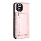 For iPhone 12 / 12 Pro Strong Magnetism Shockproof Horizontal Flip Liquid Feel Leather Case with Holder & Card Slots & Wallet(Rose Gold) - 3