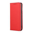 For iPhone 12 / 12 Pro Strong Magnetism Shockproof Horizontal Flip Liquid Feel Leather Case with Holder & Card Slots & Wallet(Red) - 1