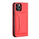 For iPhone 12 / 12 Pro Strong Magnetism Shockproof Horizontal Flip Liquid Feel Leather Case with Holder & Card Slots & Wallet(Red) - 2
