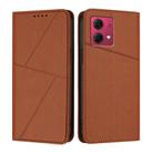 For Motorola Moto G84 Strong Magnetic Frosted Flip Leather Phone Case(Coffee Color) - 1