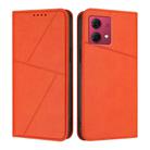For Motorola Moto G84 Strong Magnetic Frosted Flip Leather Phone Case(Orange) - 1