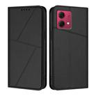 For Motorola Moto G84 Strong Magnetic Frosted Flip Leather Phone Case(Black) - 1