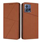 For Motorola Moto S30 Pro / Edge 30 Fusion Strong Magnetic Frosted Flip Leather Phone Case(Coffee Color) - 1
