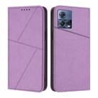 For Motorola Moto S30 Pro / Edge 30 Fusion Strong Magnetic Frosted Flip Leather Phone Case(Light Purple) - 1