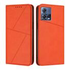 For Motorola Moto S30 Pro / Edge 30 Fusion Strong Magnetic Frosted Flip Leather Phone Case(Orange) - 1