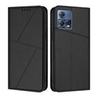 For Motorola Moto S30 Pro / Edge 30 Fusion Strong Magnetic Frosted Flip Leather Phone Case(Black) - 1