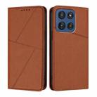 For Motorola Edge 60 Strong Magnetic Frosted Flip Leather Phone Case(Coffee Color) - 1