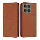 For Motorola Edge 60 Pro Strong Magnetic Frosted Flip Leather Phone Case(Coffee Color) - 1