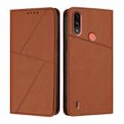 For Motorola Moto E7 Power Strong Magnetic Frosted Flip Leather Phone Case(Coffee Color) - 1