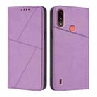 For Motorola Moto E7 Power Strong Magnetic Frosted Flip Leather Phone Case(Light Purple) - 1