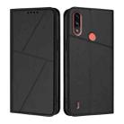 For Motorola Moto E7 Power Strong Magnetic Frosted Flip Leather Phone Case(Black) - 1