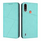 For Motorola Moto E7 Power Strong Magnetic Frosted Flip Leather Phone Case(Light Blue) - 1