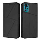 For Motorola Moto G22 Strong Magnetic Frosted Flip Leather Phone Case(Black) - 1