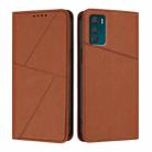 For Motorola Moto G42 Strong Magnetic Frosted Flip Leather Phone Case(Coffee Color) - 1