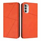 For Motorola Moto G52 Strong Magnetic Frosted Flip Leather Phone Case(Orange) - 1