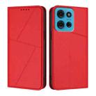 For Motorola Moto G75 5G Strong Magnetic Frosted Flip Leather Phone Case(Red) - 1