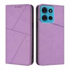 For Motorola Moto G75 5G Strong Magnetic Frosted Flip Leather Phone Case(Light Purple) - 1