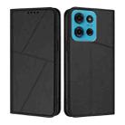 For Motorola Moto G75 5G Strong Magnetic Frosted Flip Leather Phone Case(Black) - 1
