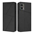 For Motorola Edge 30 Neo Strong Magnetic Frosted Flip Leather Phone Case(Black) - 1