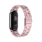 For Xiaomi Mi Band 8 xDfind Milanese Three-beads Metal Watch Band(Rose Pink) - 2